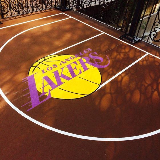 LA Lakers — Hand Painted Basketball Court
