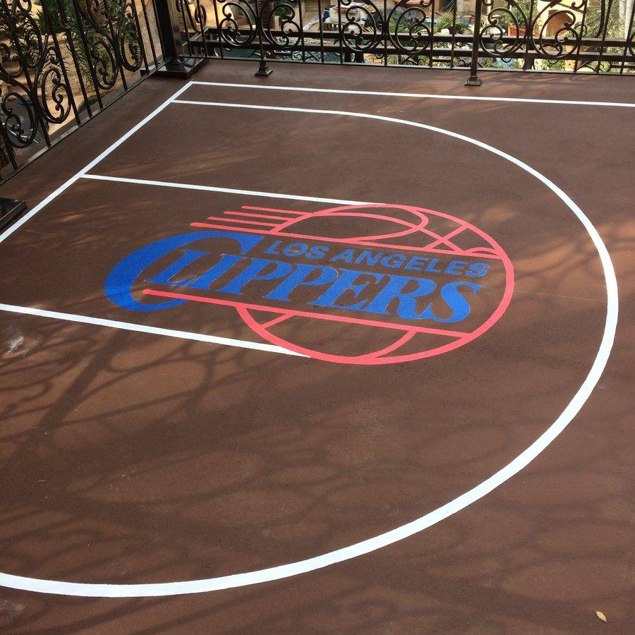 LA Clippers — Hand Painted Basketball Court