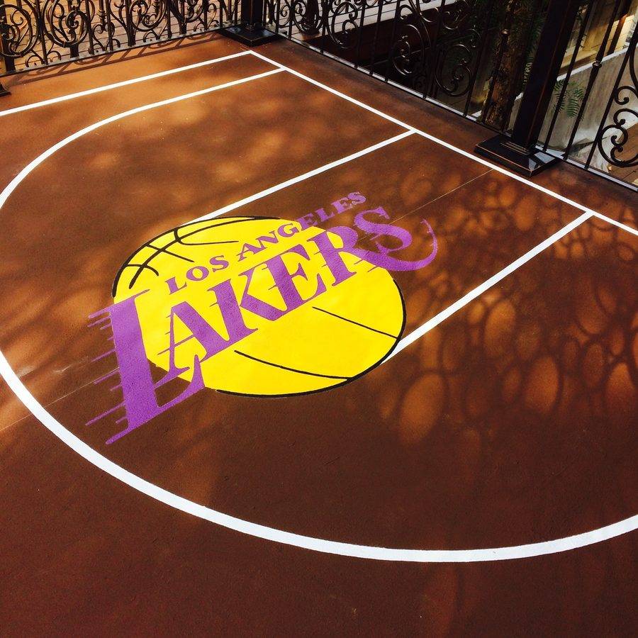 LA Lakers — Hand Painted Basketball Court